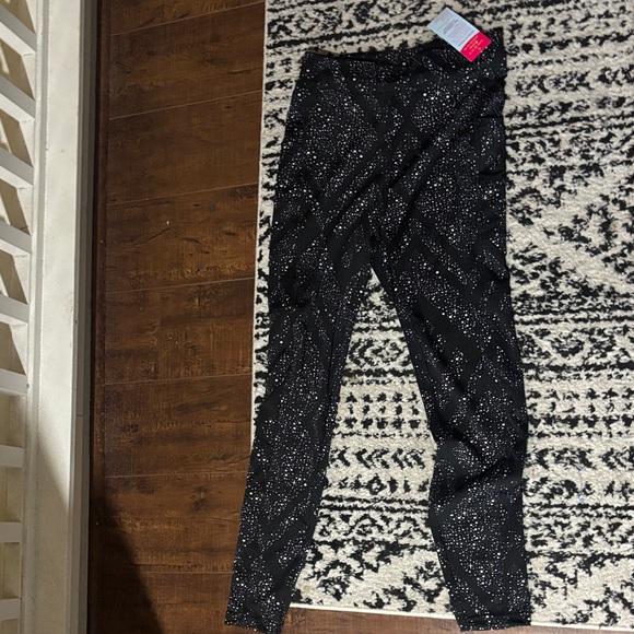 Pants - Girls Black Sparkle Leggings - Brand Unspecified